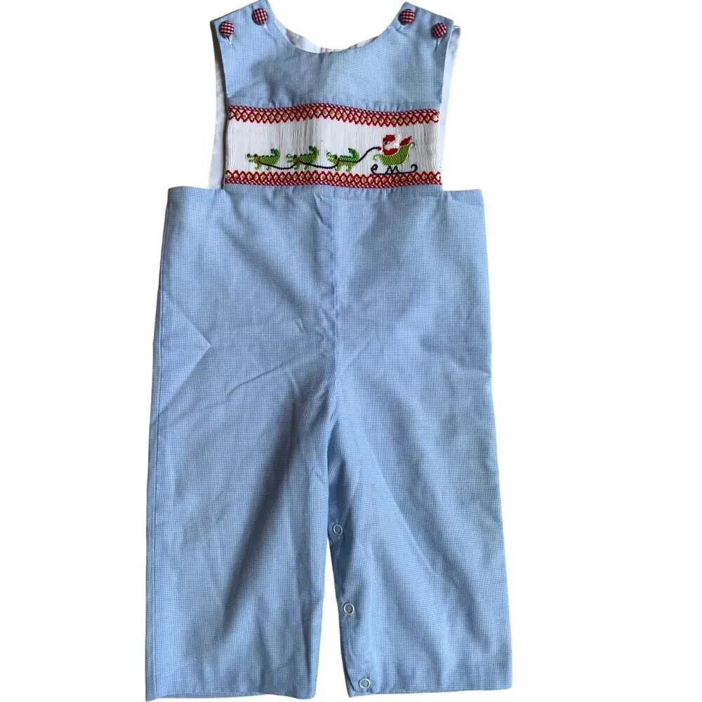 Shrimp & Grits‎ kids Santa and alligators longalls 6mo